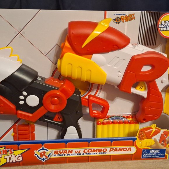 Ryan's World Dart Tag Ryan vs Combo Panda 6 Shot Foam Blasters & Target Pack - I - Picture 7 of 7